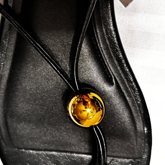 ZARA Sandals Black Wrap with Gold Tone Accent Size US 7 1/2 NWT - Picture 8 of 8